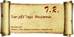 Tarjányi Rozanna névjegykártya
